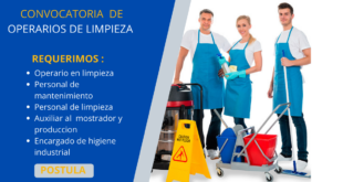 SECTOR DE LIMPIEZA REQUIERE PERSONAL - POSTULA YA